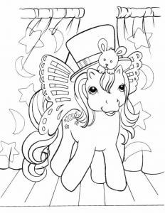 Coloring page little poney to print for free
