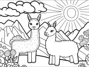 Llamas Coloring Pages for Kids
