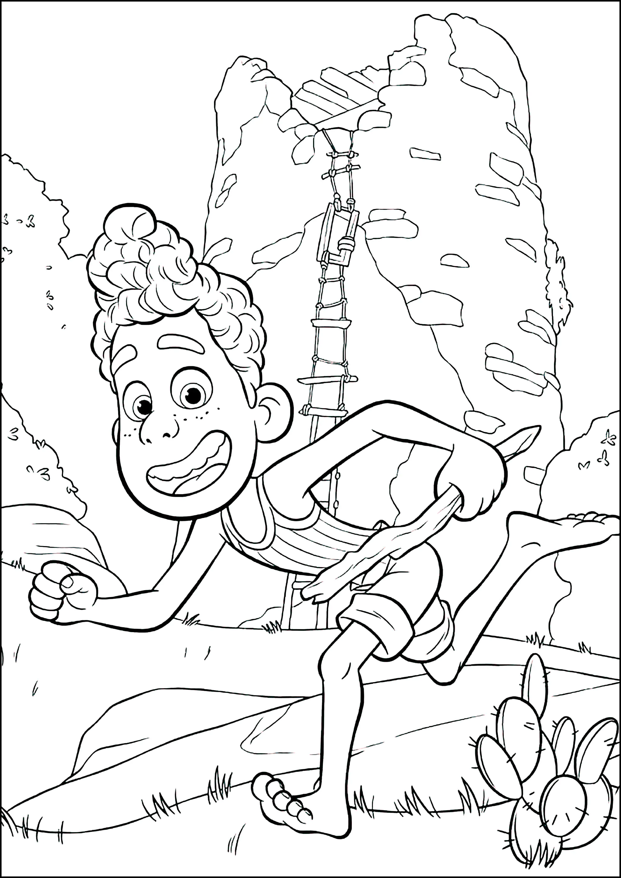 Luca on the run (Printable Coloring Page for Kids)