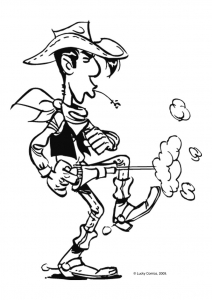 Lucky Luke coloring page for kids