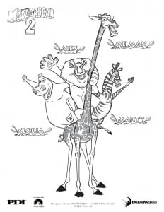 Madagascar coloring page to print for children