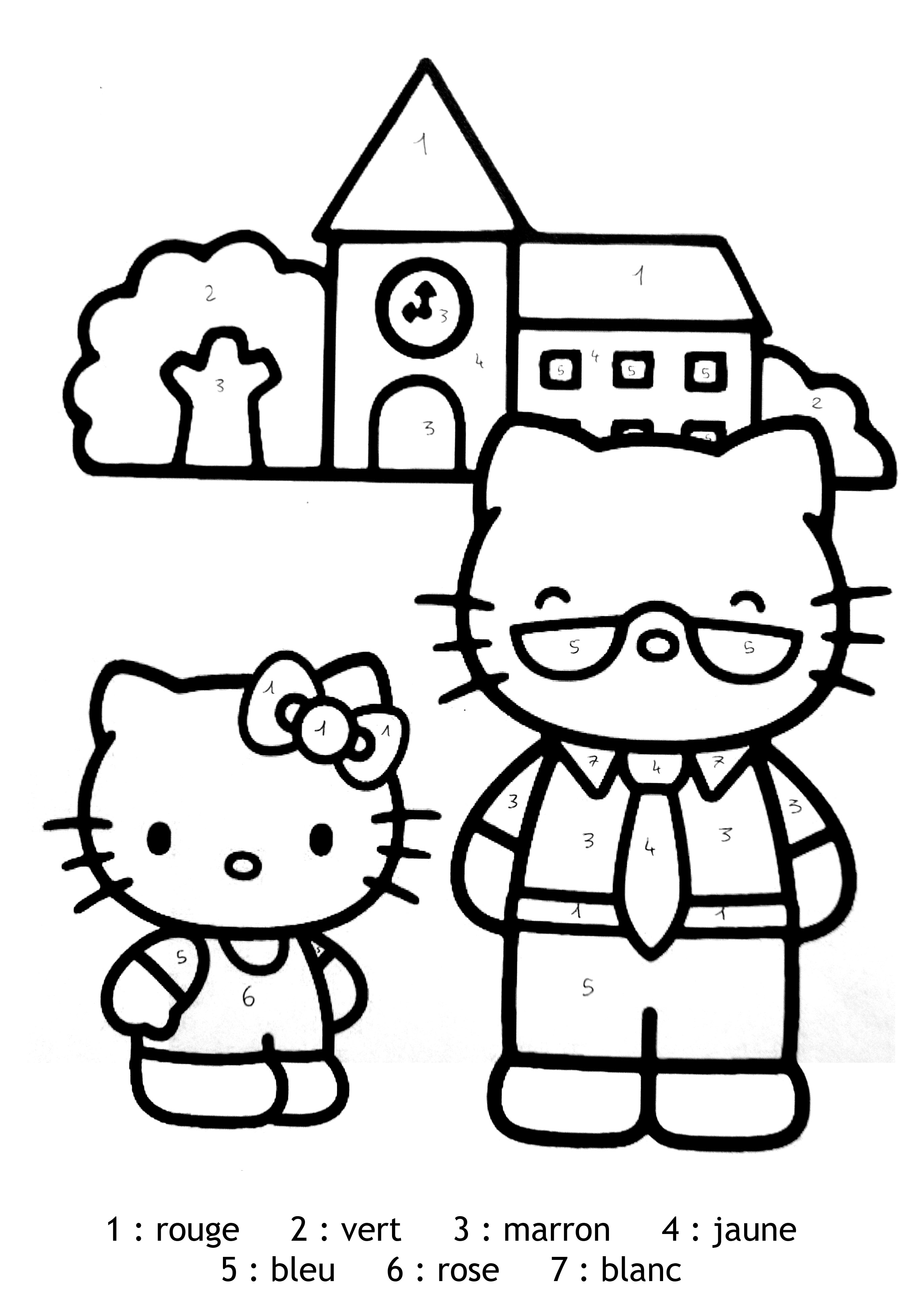 Simple Magic Coloring coloring page to download for free : Hello Kitty