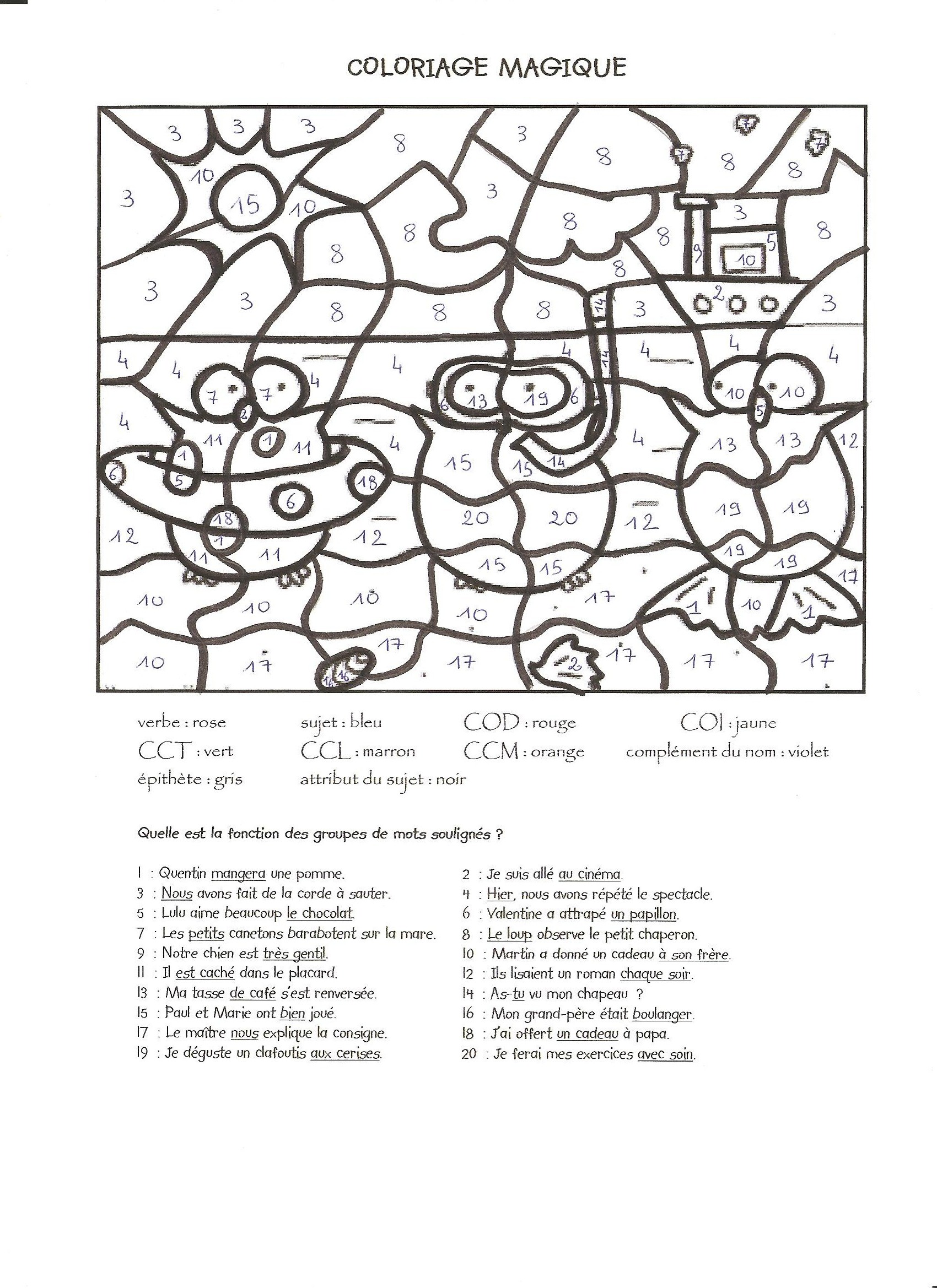 Magic Coloring coloring page to download : French lesson