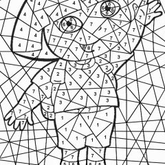 Printable Coloring by numbers coloring sheets for Kids