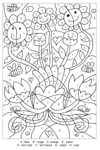 Coloring page magic coloring to print for free : cute flowers