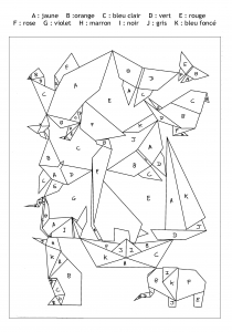 Coloring page magic coloring for children : Origami