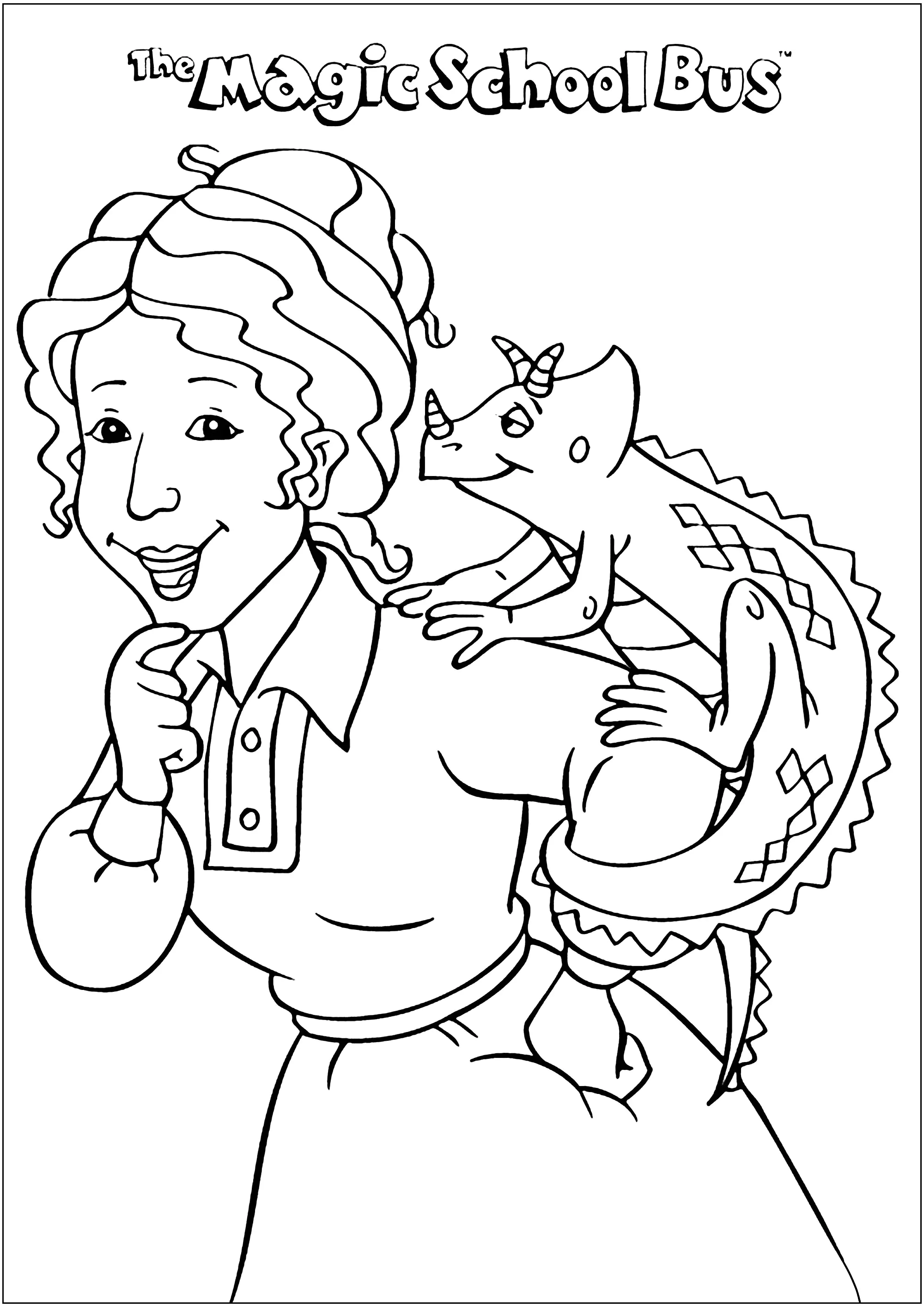 The schoolmistress (Printable Magic School Bus Coloring Page for Kids)