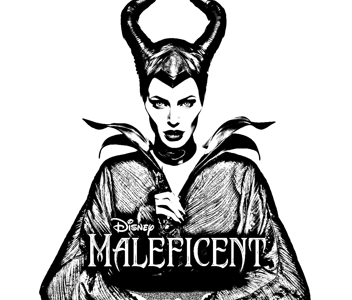 Free Maleficient coloring page to print and color, for kids
