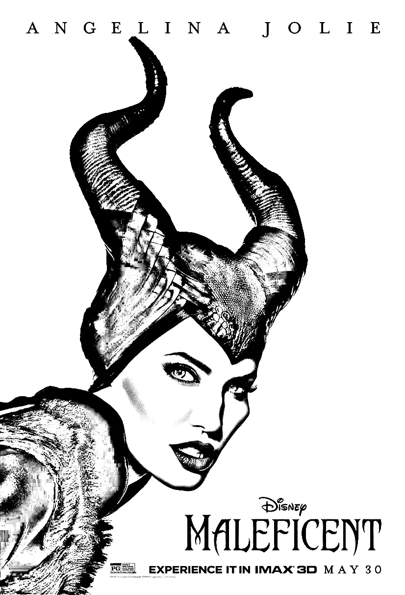 Maleficent coloring page from the movie poster