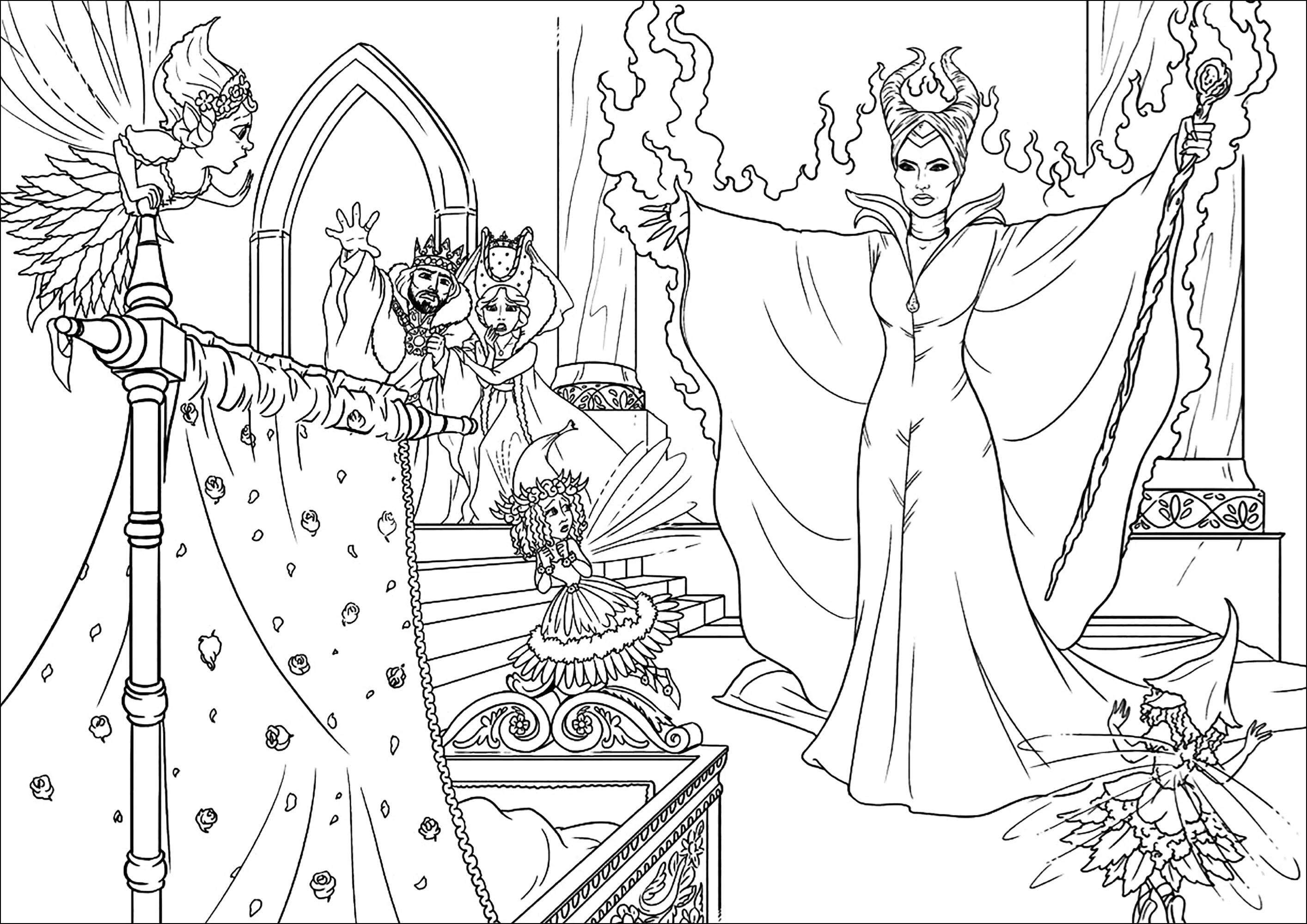 Coloring inspired by the film Maleficent