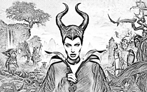 Colouring page of Maleficent (Sleeping Beauty) (Disney) to download