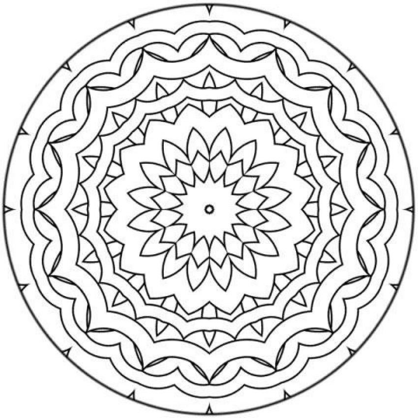 Mandalas coloring page with few details for kids