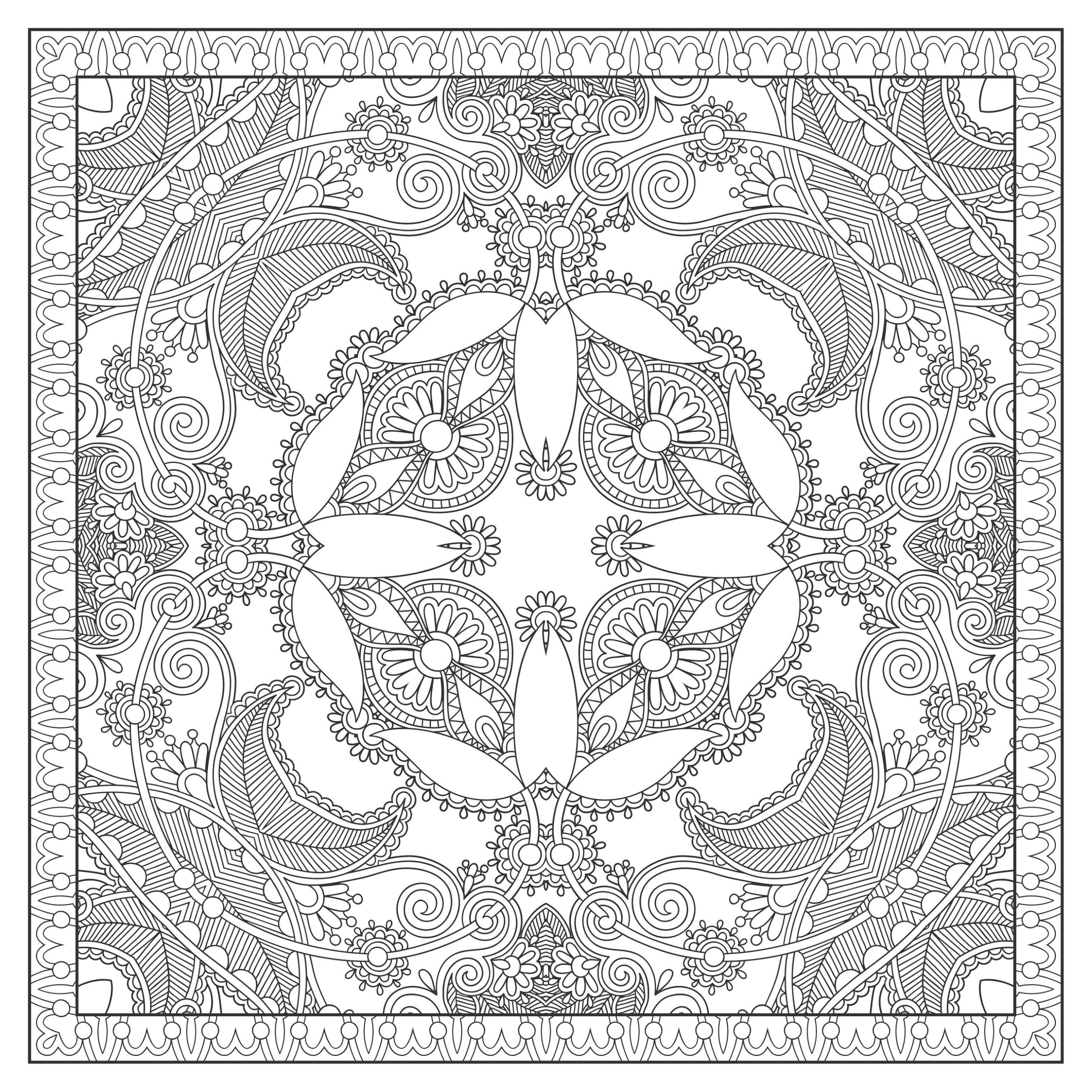Simple Mandalas coloring page to print and color for free