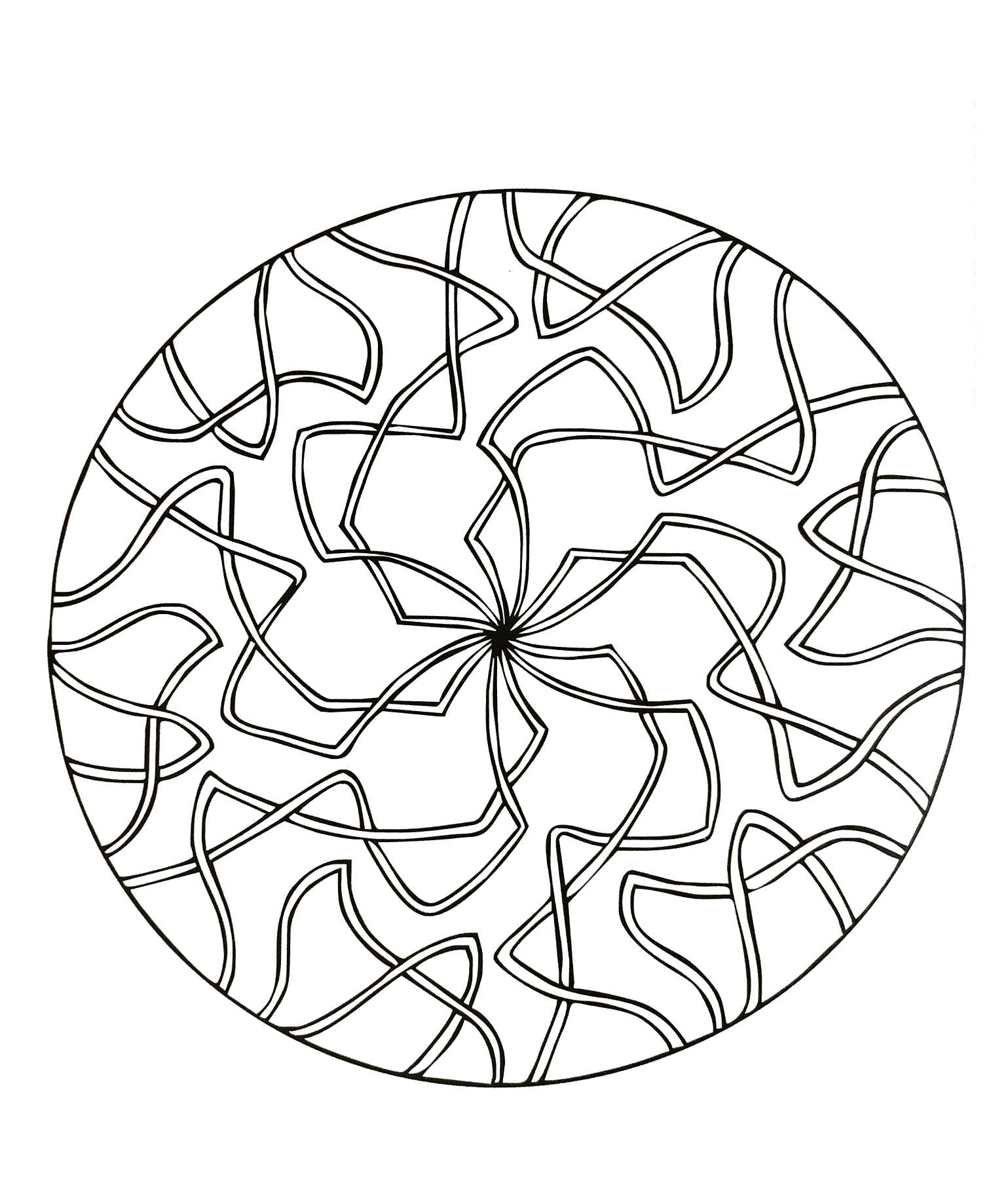 Simple Mandalas coloring page for kids