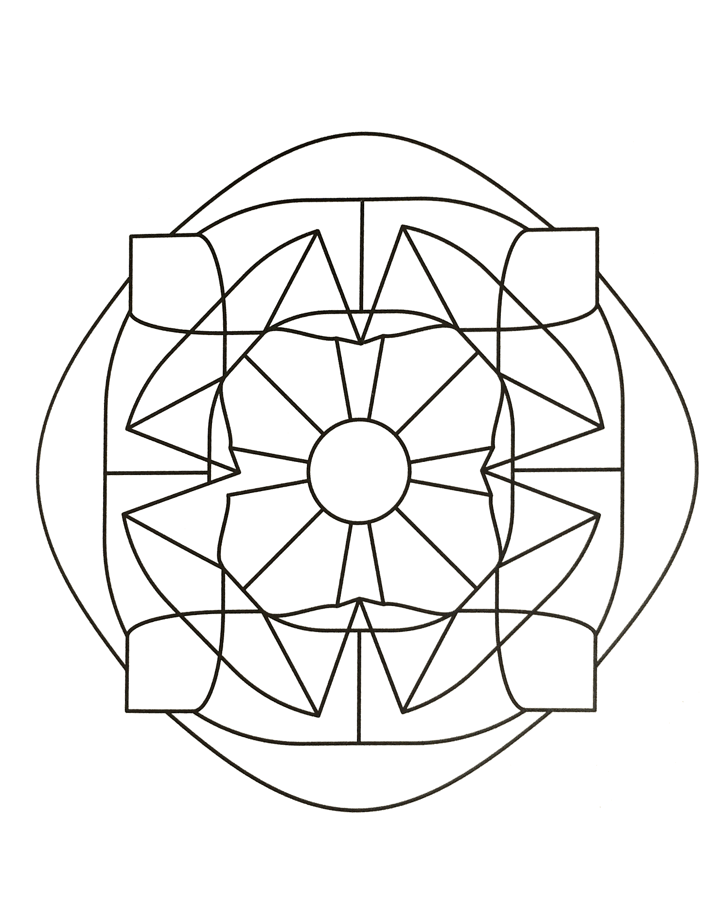Magic mandala (Printable Coloring Page for Kids)