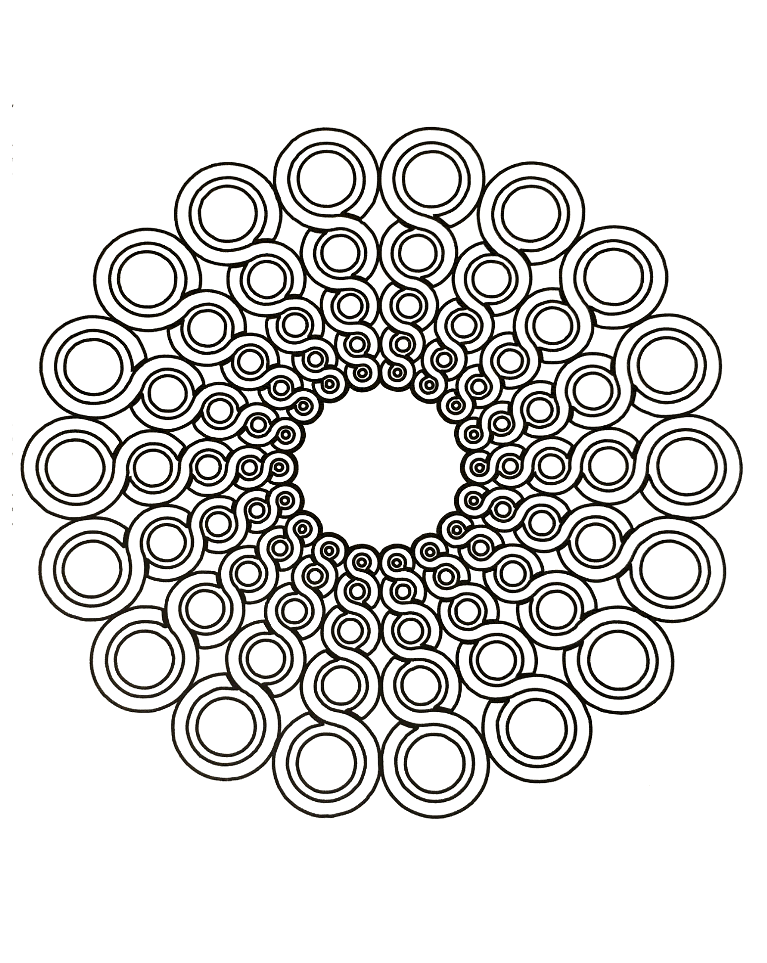 Simple Mandalas coloring page to print and color for free