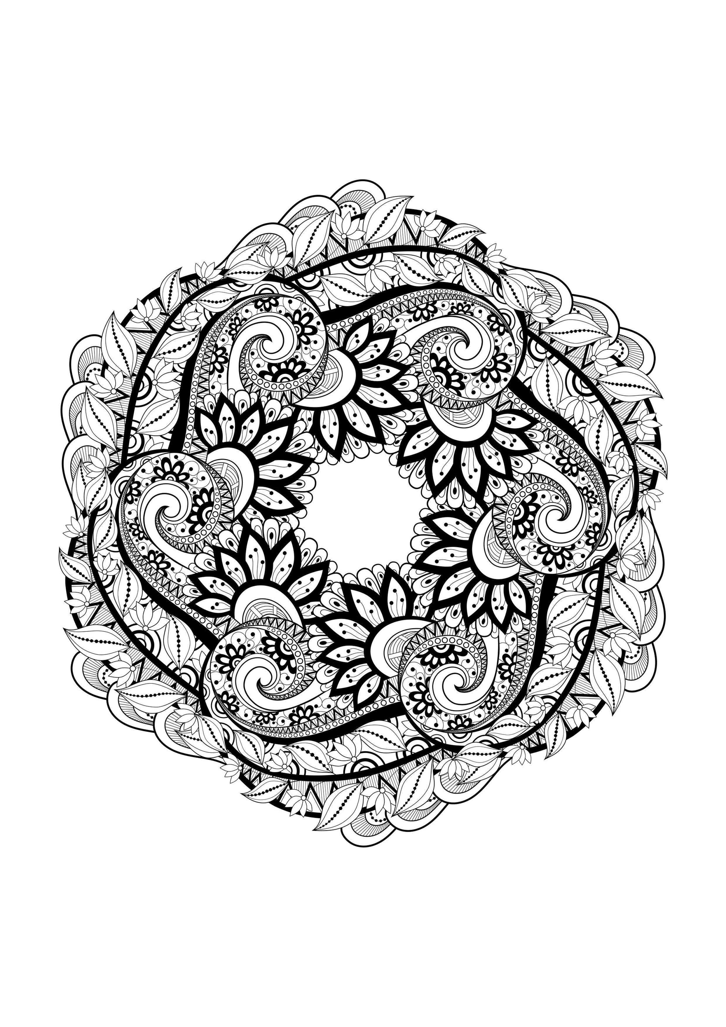 Beautiful Mandalas coloring page to print and color