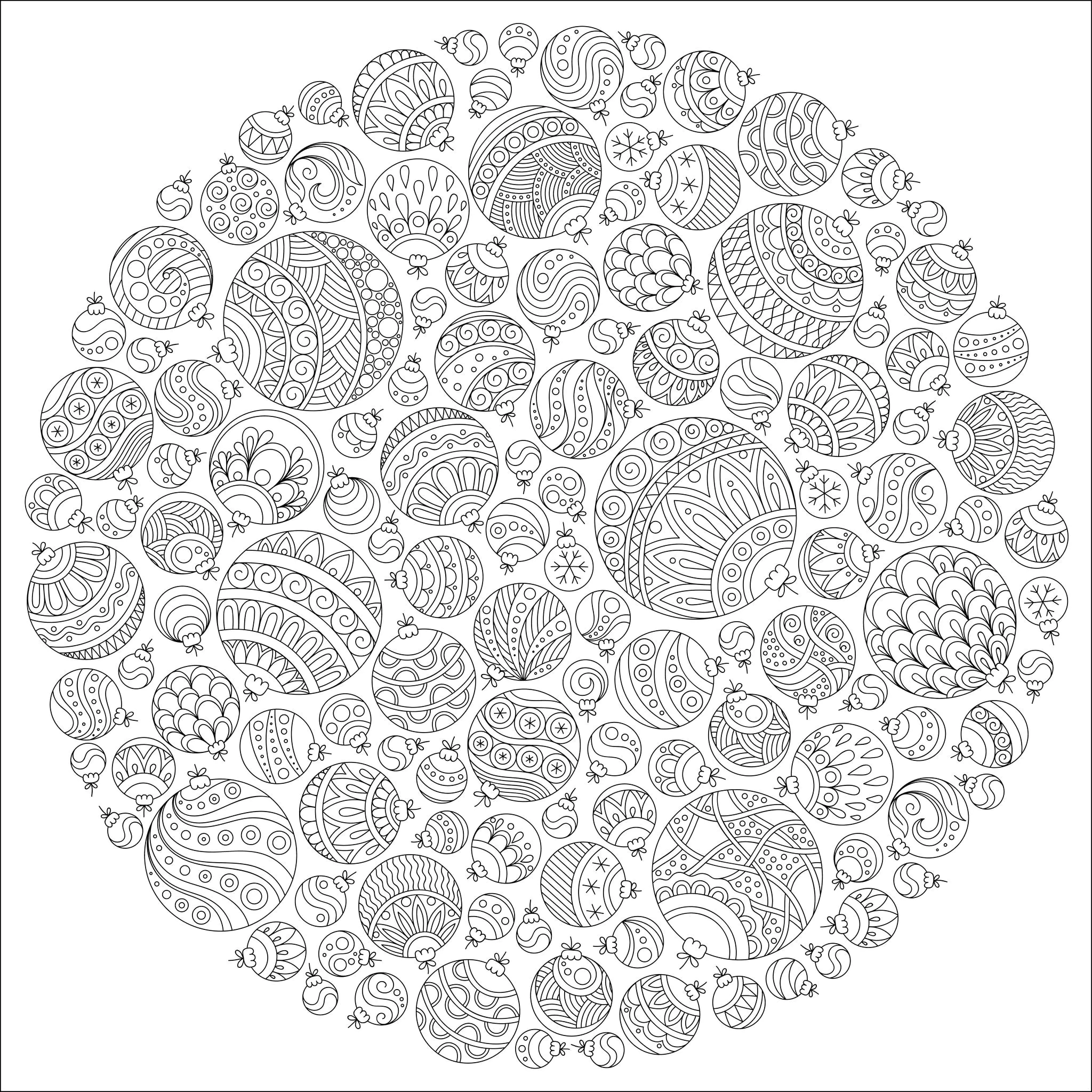 Christmas Mandala (Printable Coloring Page for Kids)