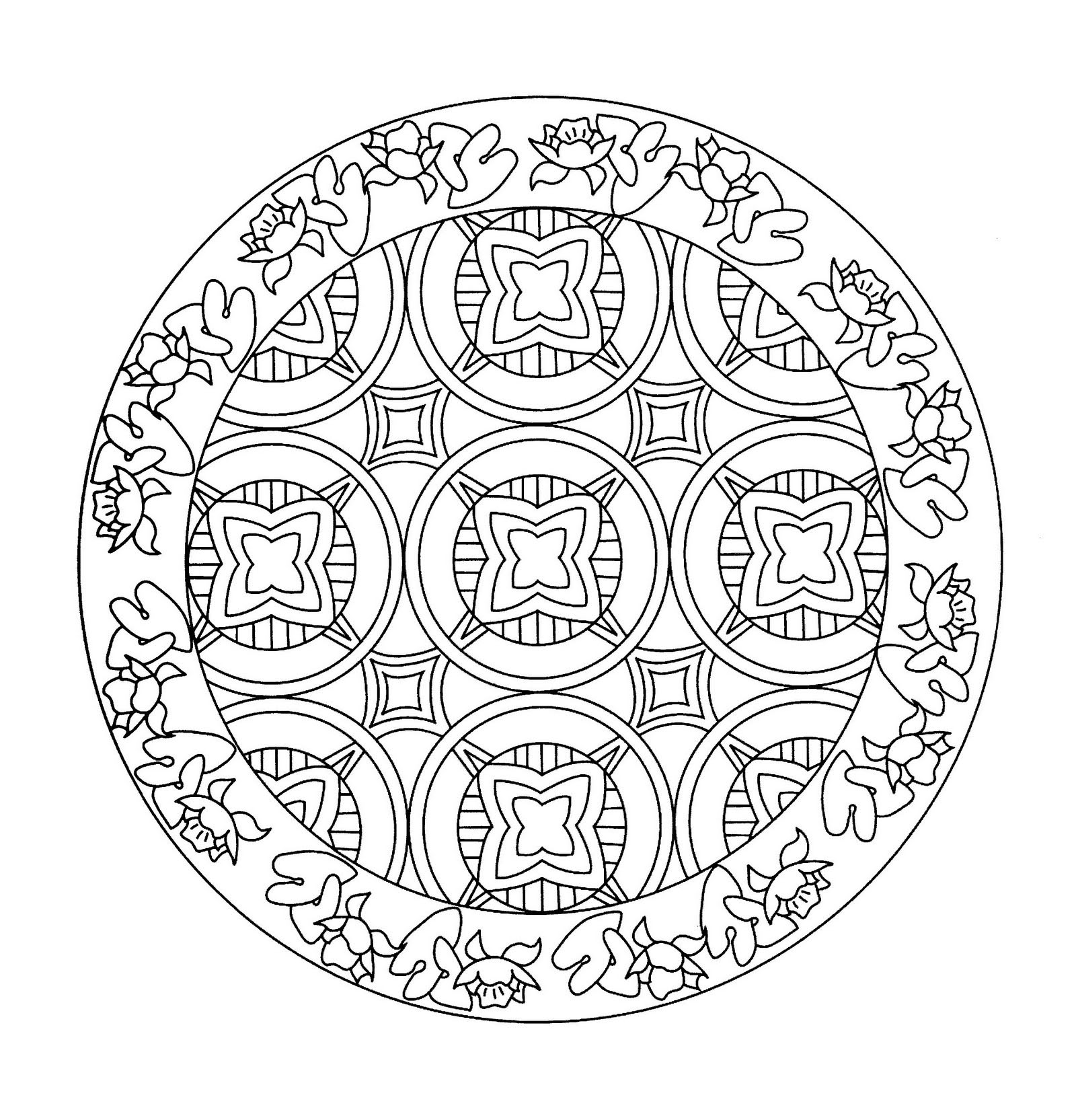 Free Mandalas coloring page to print and color