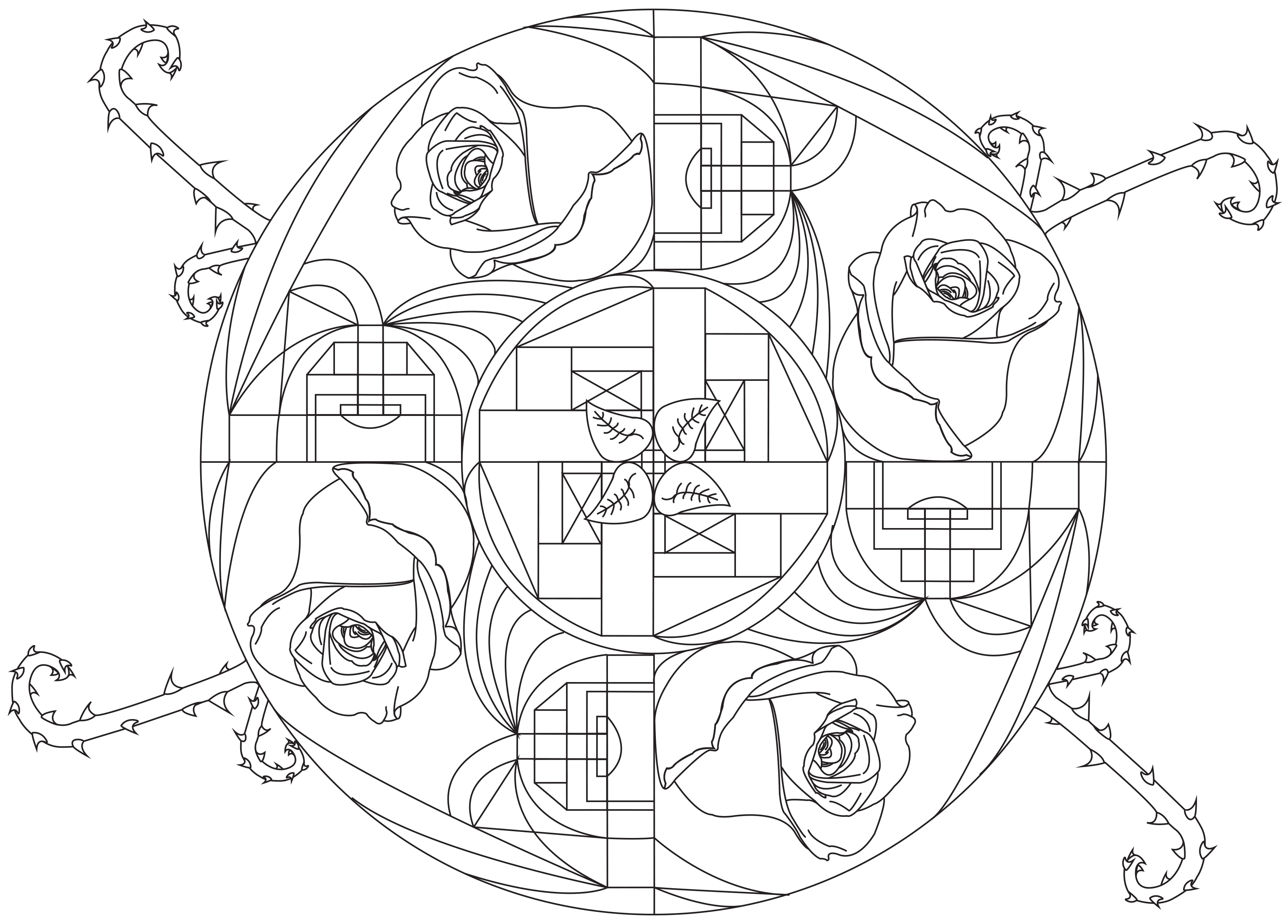 Mandalas coloring page to print and color for free