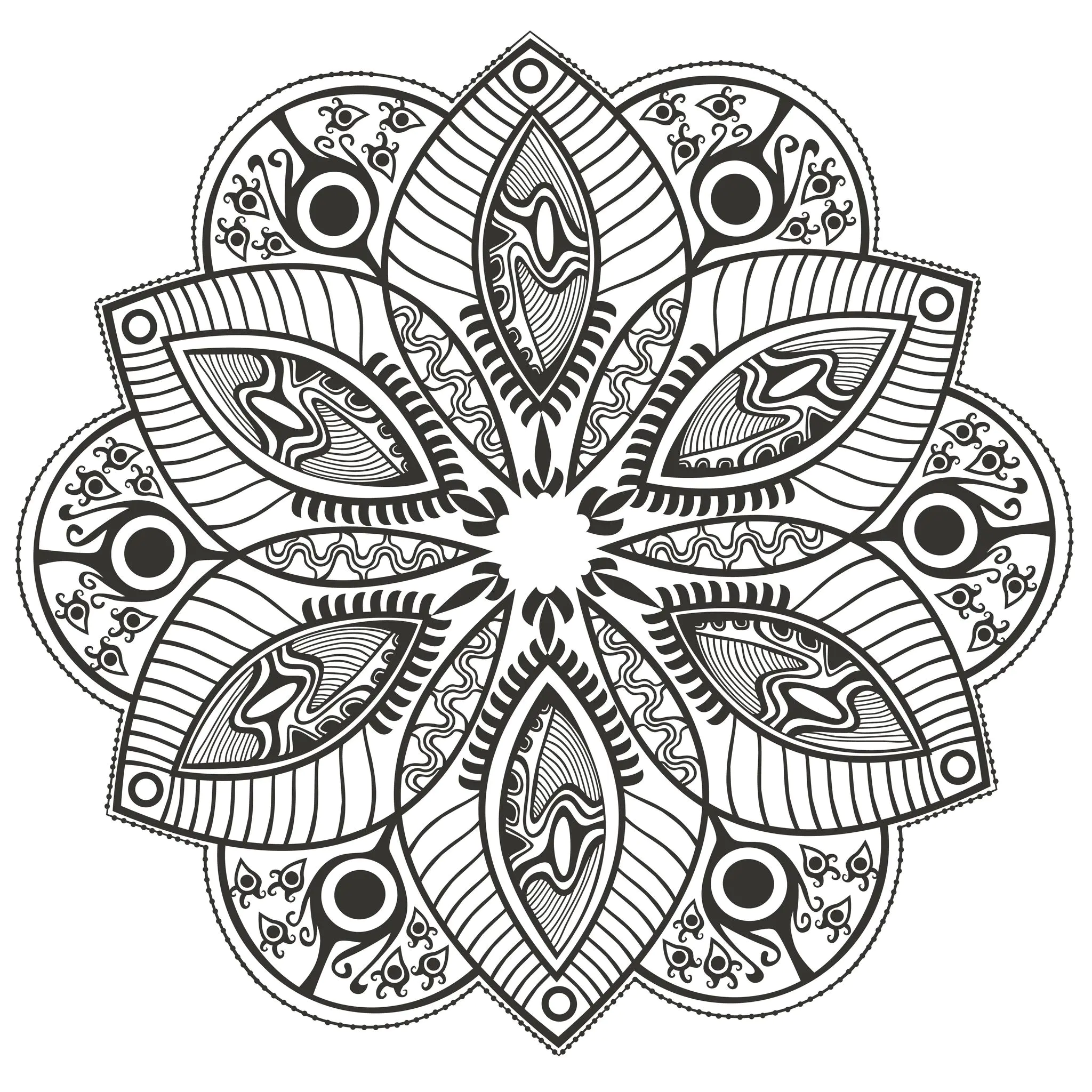 Mandala-flower-original-by-markovka (Printable Coloring Page for Kids)