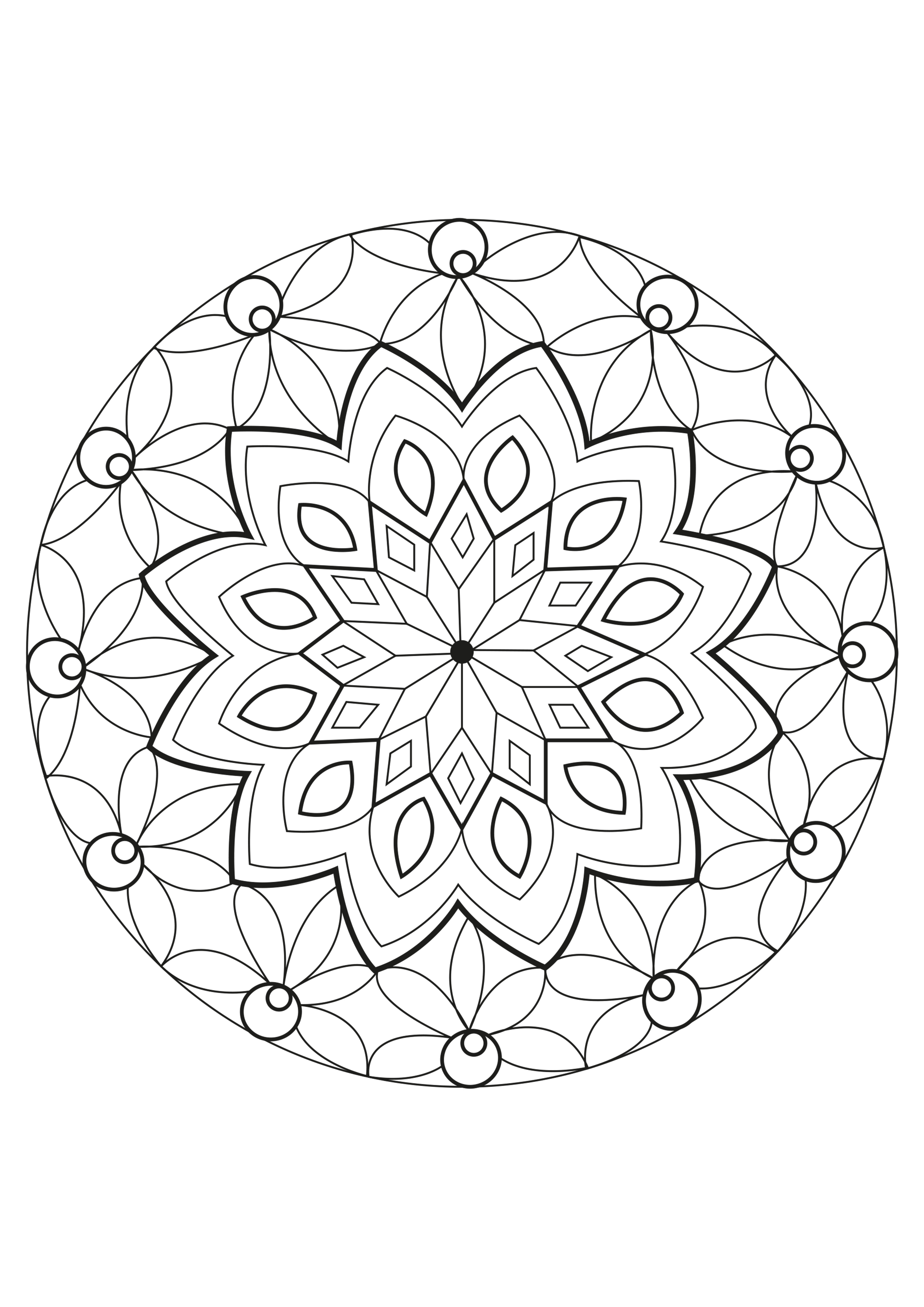 Free Mandalas coloring page to print and color