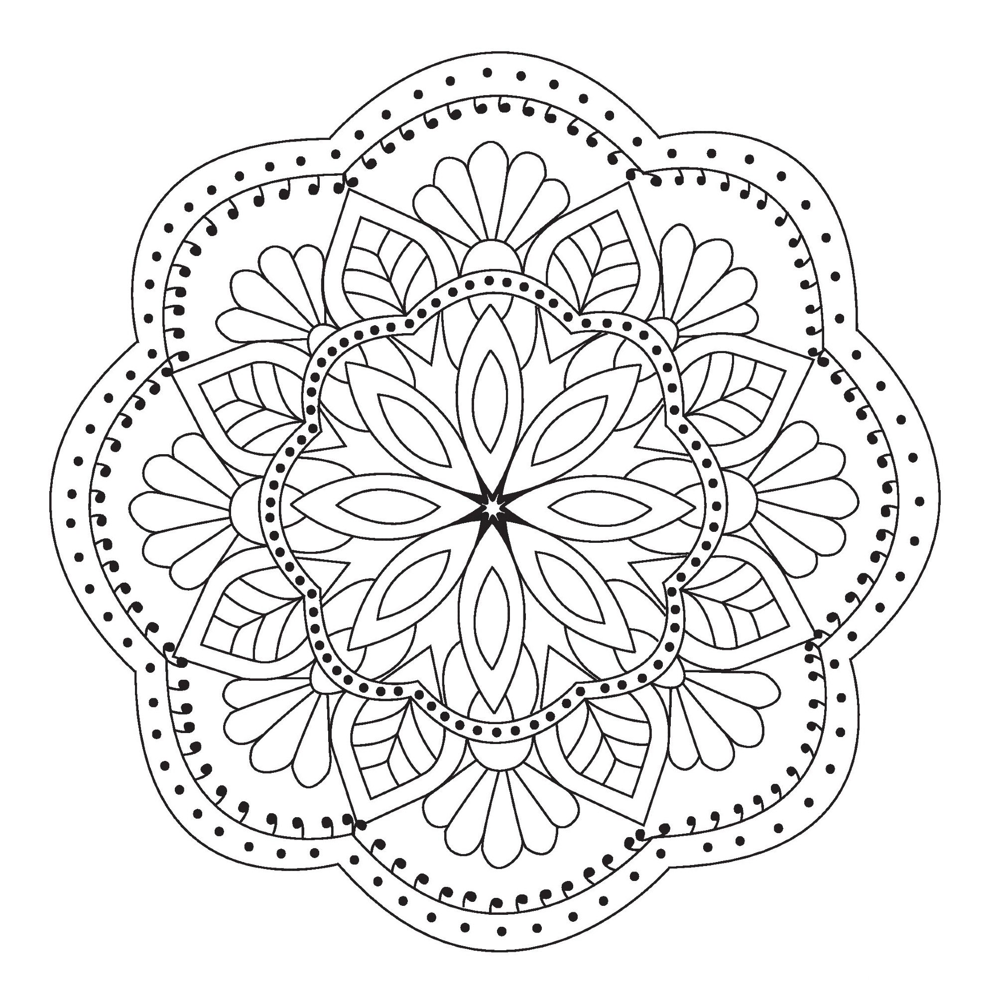 Mandala with fine lines and many details