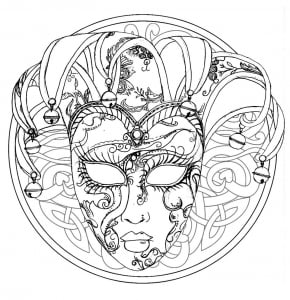 Mask of carnival of venice mandala