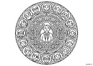 Heroic Mandala (Coloring Page)