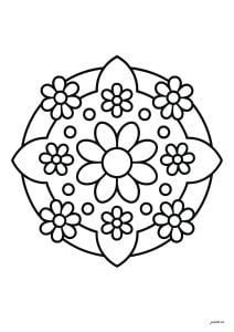 Pretty mandala flower (Coloring Page)