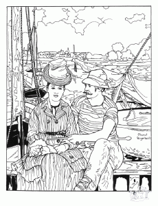 Coloring page manet to color for kids