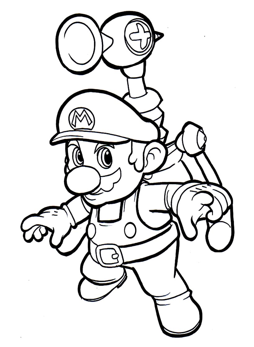 mario coloring pages for kids printable