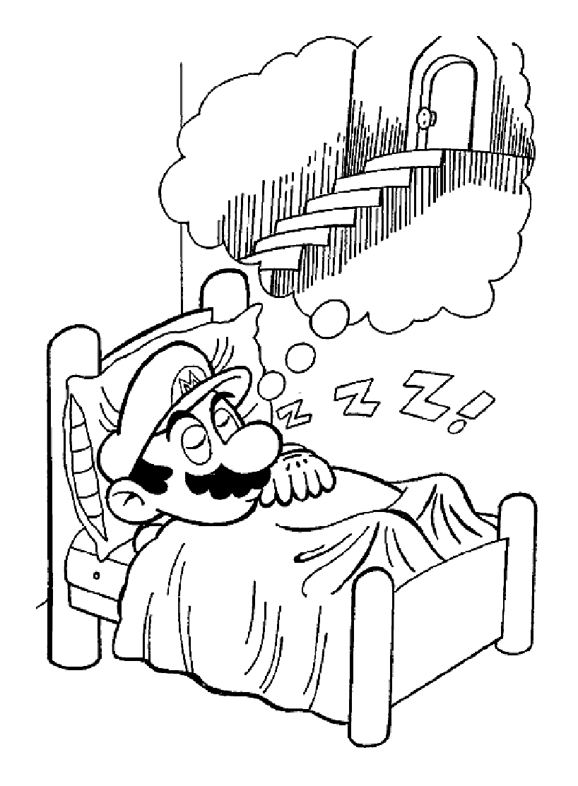 Printable Mario Bros coloring page to print and color : Mario