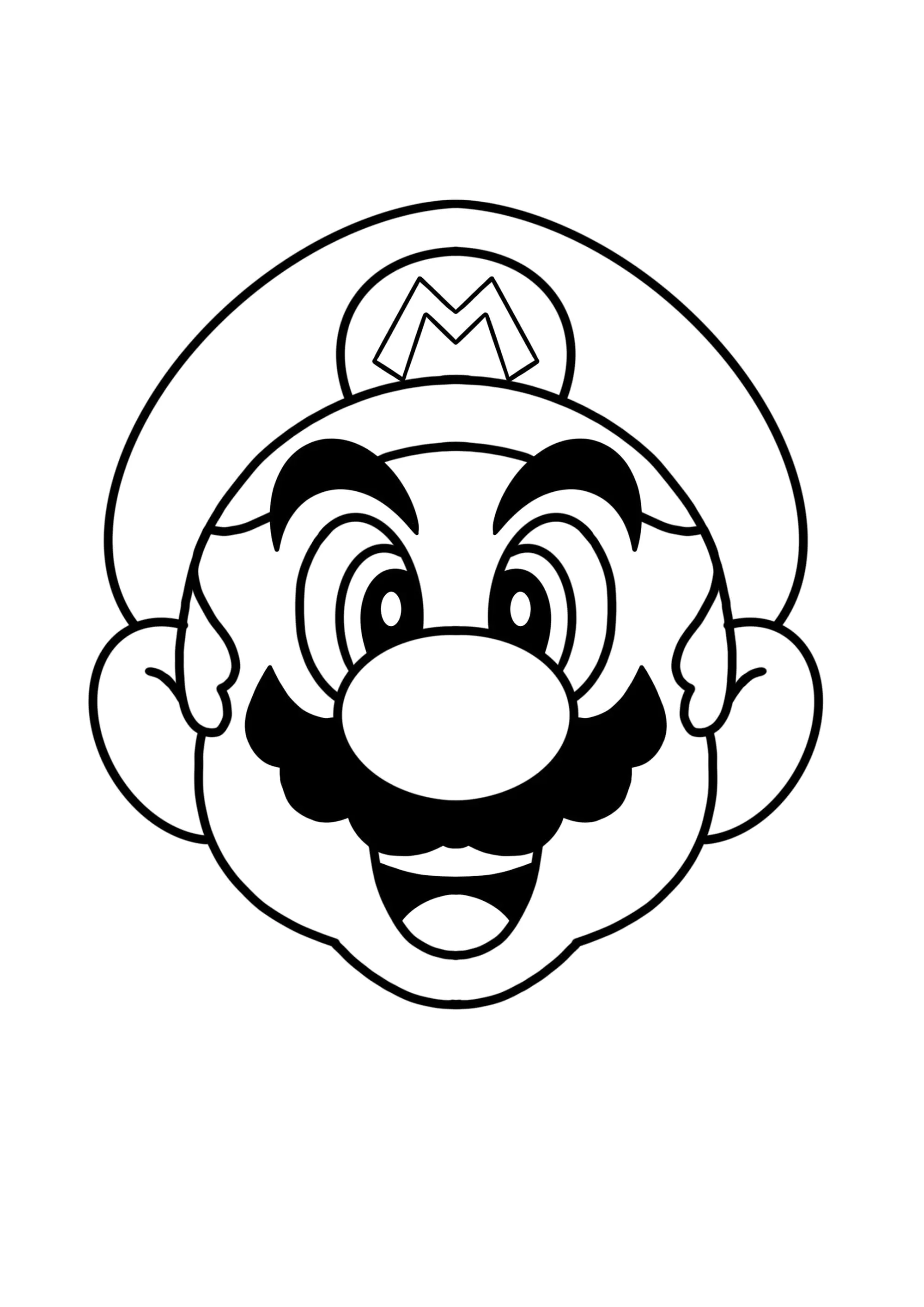 Mario's head to color (Super Mario Bros.)