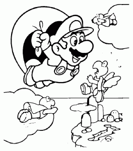 Printable Coloring Page for Kids : Mario