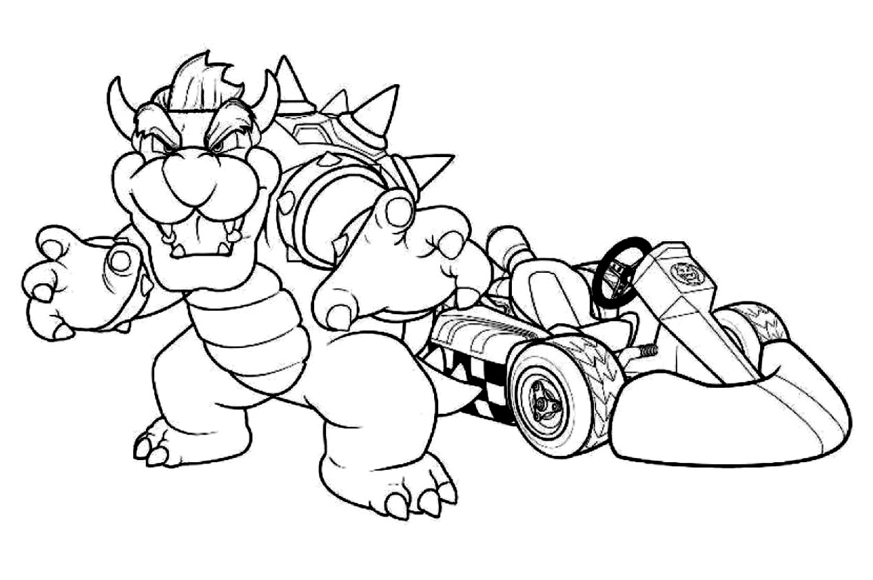 Mario kart to print for free - Mario Kart Kids Coloring Pages