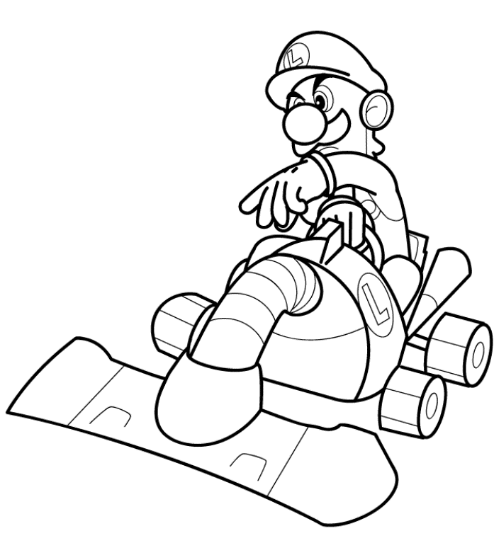 Mario Kart coloring pages for kids - Mario Kart Kids Coloring Pages