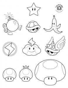 Mario Kart image to download and color