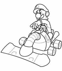 Coloring page mario kart to color for children