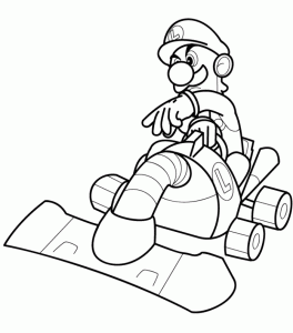 Mario Kart coloring pages for kids