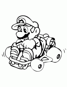 Mario Kart coloring pages for kids
