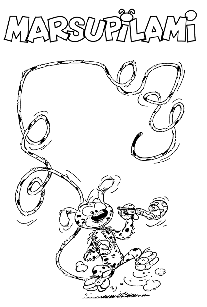 Easy Marsupilami coloring pages for kids