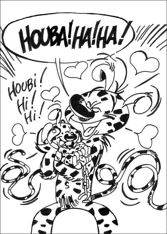 Simple Marsupilami coloring pages for kids