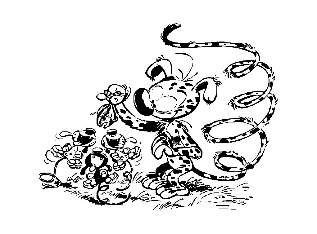 Marsupilami drawing to color, easy for children