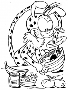 Free Marsupilami drawing to download and color
