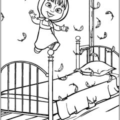 Printable Masha and The Bear coloring sheets for Kids