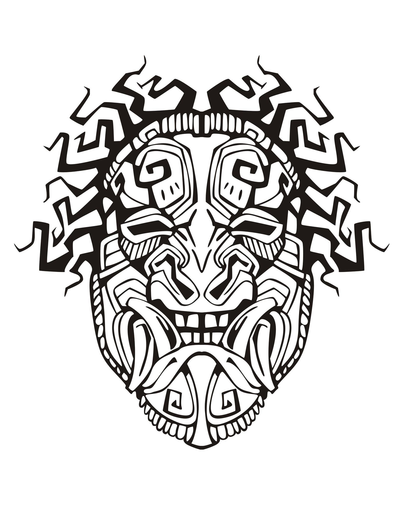 Cool Masks coloring pages to print and color