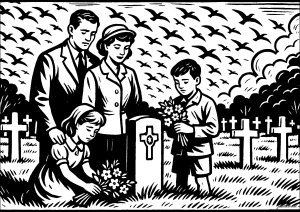 Recollection of the deceased (Memorial Day Coloring Page)