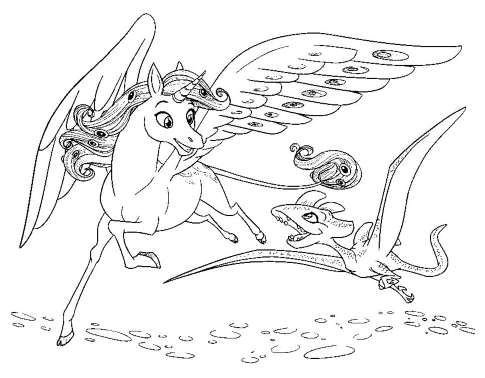 Onchao the pretty unicorn with the little dragon