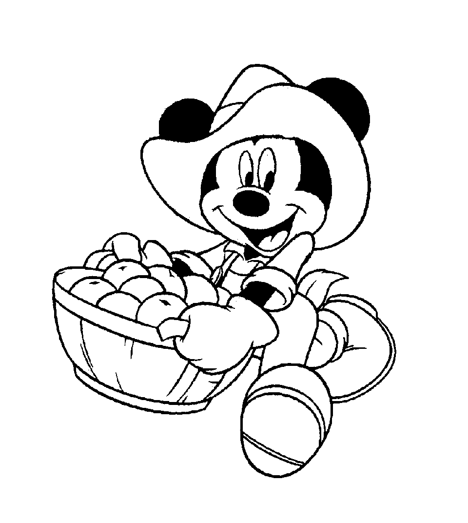 Mickey with apples